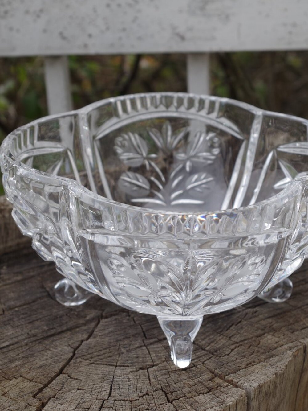 Beautiful Crystal Bowl With Feet From West Germany